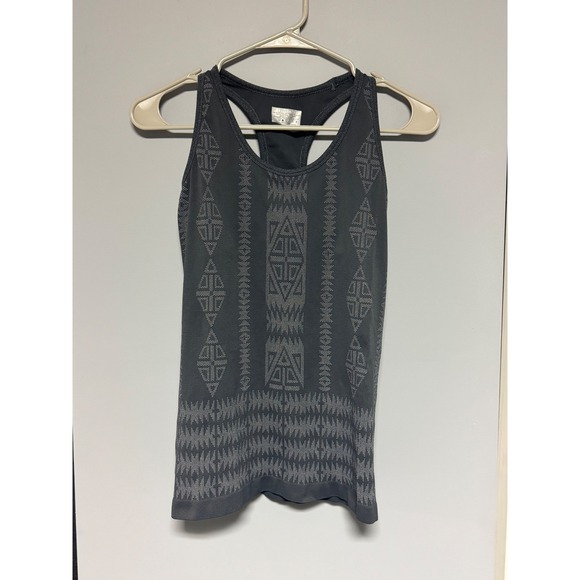 Athleta Tops - Athleta Grey Aztec Tribal‎ Racerback Tank Top Athletic Bra Liner Performance S